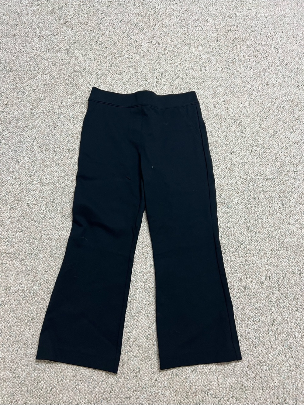SPANX Black Ankle Crop Wide-Leg Pants